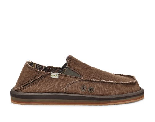 Férfi Sidewalk Surfers - Sanuk Vagabond Soft Top Hemp Collapsible Heel - Sanuk Barna Cipő ULZBNQ637